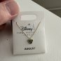 Disney Parks Minnie Mouse Faux Peridot August Birthstone Necklace Gold Color