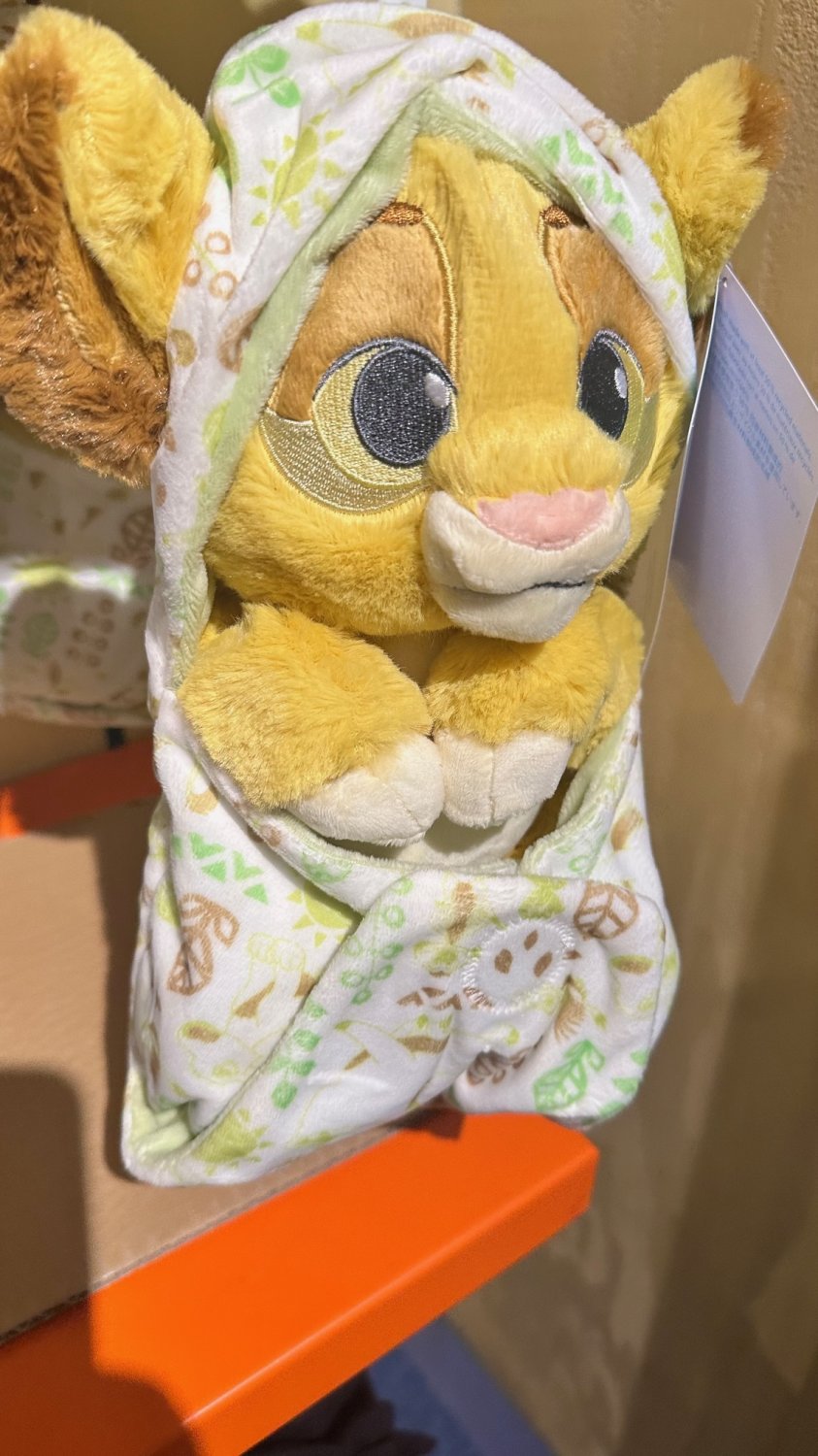 Disney Parks Baby Simba in a Hoodie Pouch Blanket Plush Doll NEW