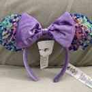 Disney Parks Purple Bow Multicolor Sequin Minnie Mouse Ears Headband NEW RARE