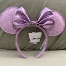 Disney Parks Lilac Bow and Sparkle Ears Minnie Mouse Headband NEW