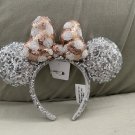 Disney Parks Silver and Pink Sequin Bow and Ears Minnie Mouse Headband NEW