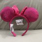 Disney Parks Hot Pink Bow and Sparkle Ears Minnie Mouse Headband NEW