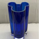 Disney Parks Mickey Mouse Hand Made Blown Glass Blue Vase NEW