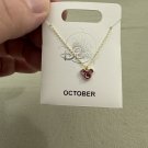 Disney Parks Mickey Mouse Faux Gem October Birthstone Necklace Gold Color NEW