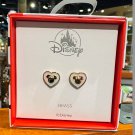 Disney Parks Minnie Mouse Heart Shape Brass Earrings NEW