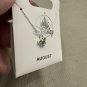 Disney Parks Mickey Mouse Faux Peridot August Birthstone Necklace Silver Color