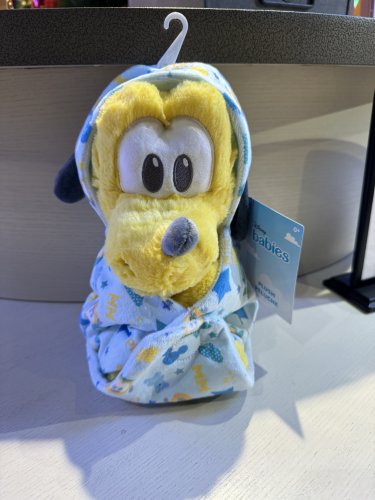 Disney Parks Baby Pluto Plush Doll in a Hoodie Pouch Blanket NEW