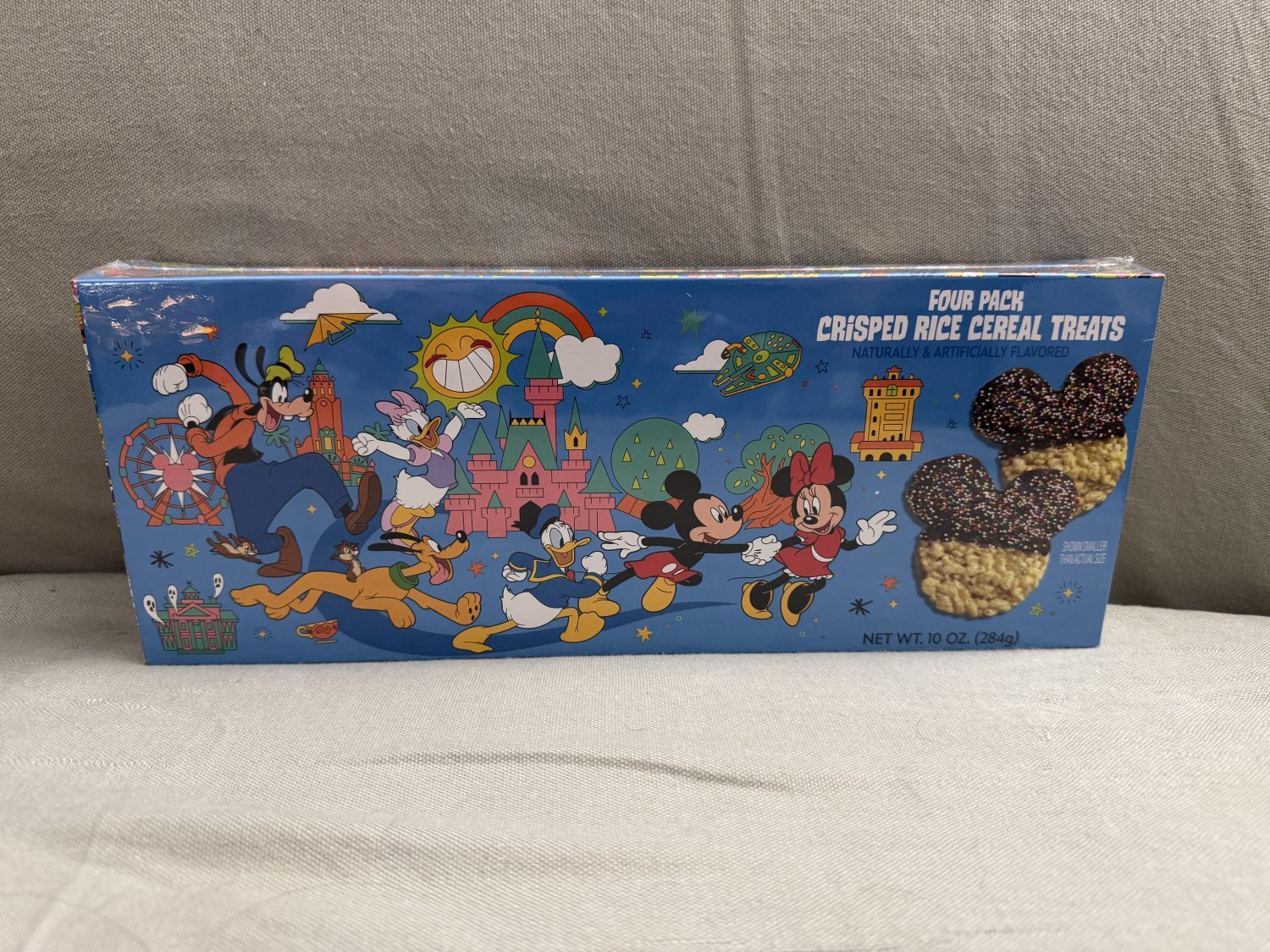 Disney Parks Mickey Mouse Crisped Rice Cereal Treats 10 oz (4 Treats) NEW Fresh