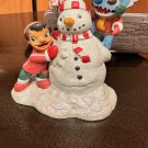 Disney Parks Lilo and Stitch Building a Snowman Figurine Ornament NEW