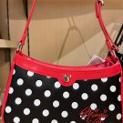 Disney Parks Minnie Mouse Black White Dots Red Trim Cross Body Purse Handbag