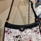 Disney Parks Mickey Minnie Mouse News Clippings Cross Body Purse Handbag NEW