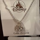 Disney Parks Mickey Mouse Cubic Zirconia Small Letter a Silver Color Necklace
