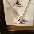 Disney Parks Mickey Mouse Cubic Zirconia Small Letter n Silver Color Necklace