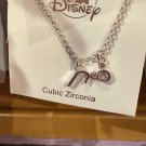 Disney Parks Mickey Mouse Cubic Zirconia Small Letter r Silver Color Necklace