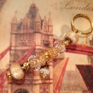 Golden tone Rose euro beads keychain