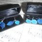 Blue leaves earrings