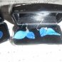 Blue leaves earrings
