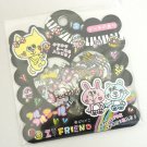 Q-lia I Love Friend Cat Rabbit Sticker Sack, kawaii