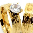 Natural Diamond engagement ring set.
