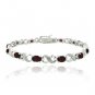 Silver Tone and Garnet & Diamond Accent Infinity Links Bracelet