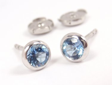 Tiffany Co Peretti Platinum Color By The Yard Aquamarine Stud Tiffany Co Peretti Platinum Color By The Yard Aquamarine Stud Earrings W Box