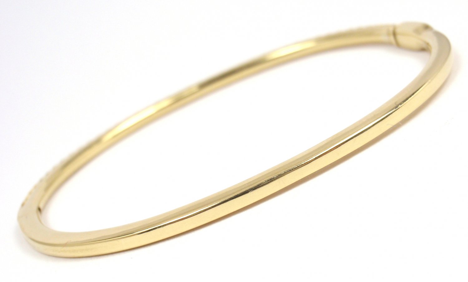 Tiffany & Co 18K Yellow Gold Metro Diamond Hinged Bangle Bracelet 6