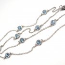 Tiffany & Co Peretti Platinum 950 Aquamarine Color By The Yard Sprinkle Necklace 16.5"