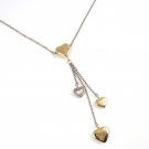 Rare Limited Edition Tiffany & Co 18K Gold Multi Hearts Drop Chain Necklace 16" w/pouch