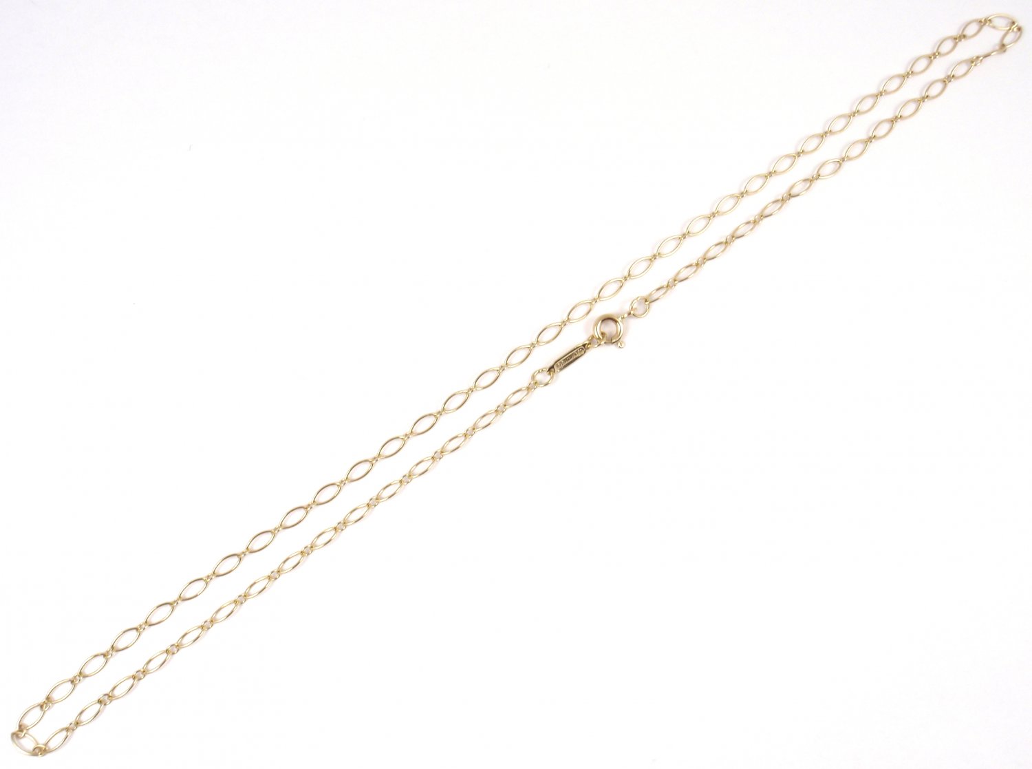 Tiffany & Co 18K Yellow Gold Oval Link Chain Necklace 16"