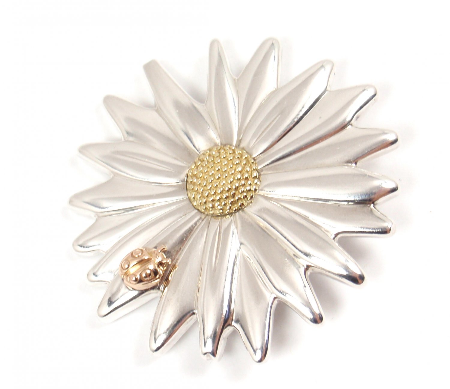 Vintage Tiffany & Co Sterling Silver 18K Gold Daisy Flower Ladybug
