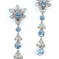 Rare Vintage Tiffany & Co Garland Platinum PT950 Aquamarine Diamond Drop Dangle Earrings