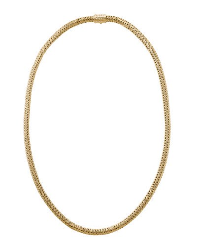 John Hardy Classic Solid 18K Yellow Gold 6mm Wheat Chain Necklace 16