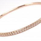 $6200 Tiffany & Co 18K Rose Gold Metro Diamond Hinged Bangle Bracelet 7"