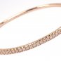Tiffany & Co 18K Rose Gold Metro Diamond Hinged Bangle Bracelet 7"