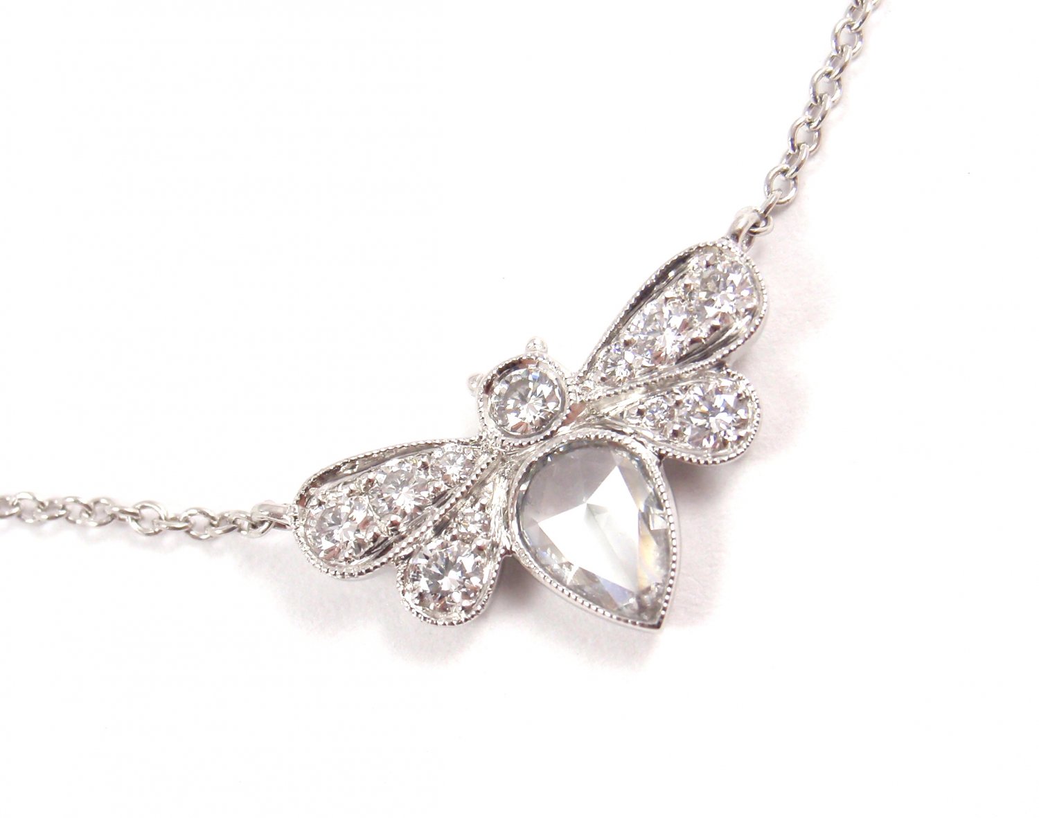 Tiffany Co Enchant Platinum 0 81ct Diamond Garden Bee Pendant Necklace W Box - Tiffany Bee Pendant Necklace Tiffany Co Enchant Platinum 0 81ct Diamond Garden Bee Pendant Necklace W Box - Tiffany Bee Pendant Necklace