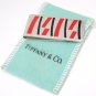 Rare Vintage Tiffany & Co Sterling Silver Red Black Enamel Money Clip w/pouch