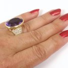 $28500 Vintage Tiffany & Co Picasso 18K Gold Amethyst Diamond Ring Size 6.5 w/box