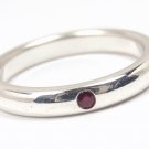 Rare Tiffany & Co Peretti Sterling Silver Ruby Stacking Band Ring Size 4.5