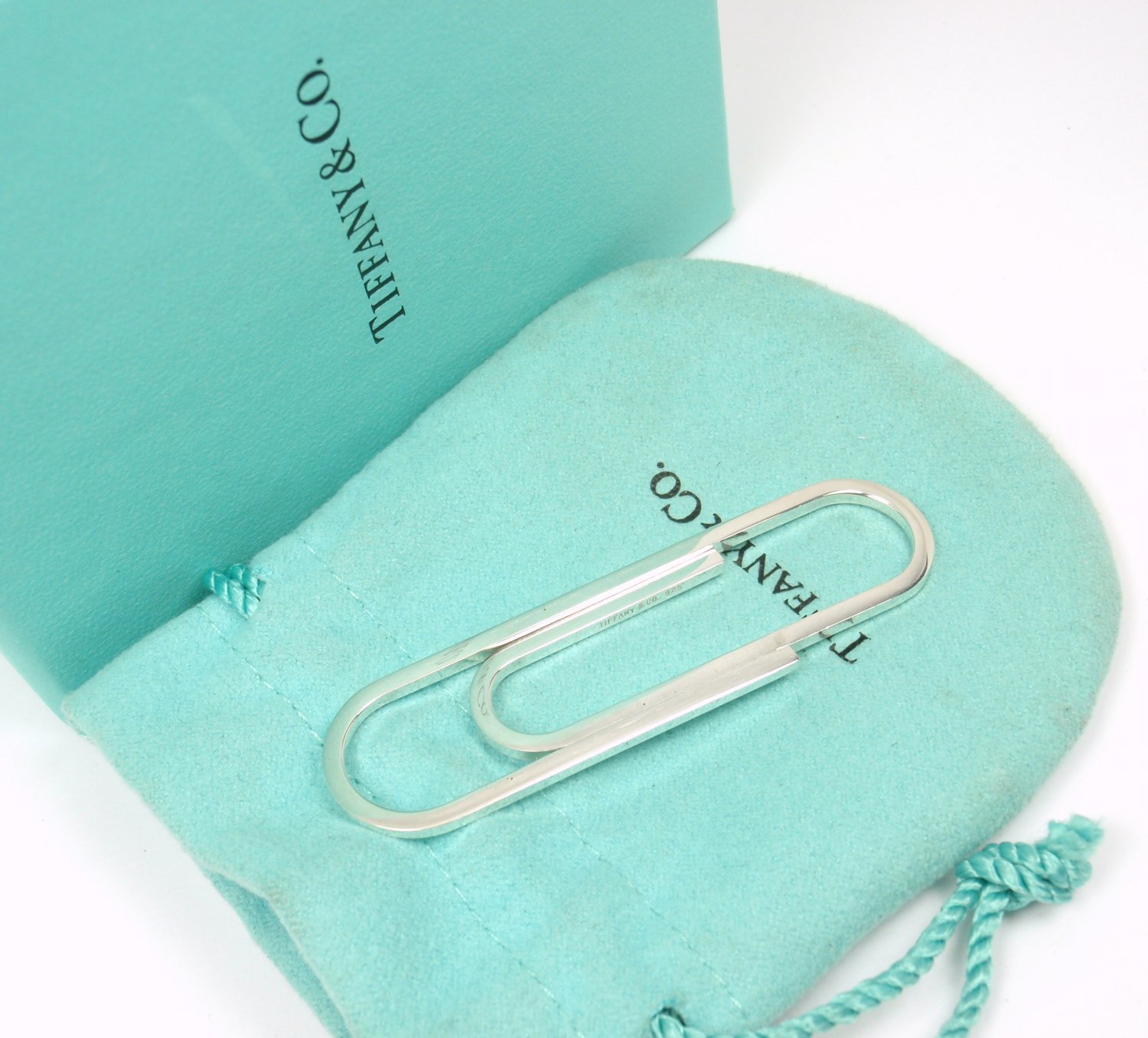 Rare Vintage Tiffany & Co Sterling Silver Large 2.5" Paperclip Money Clip