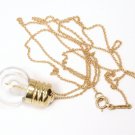 Very Rare Vintage 1977 Tiffany & Co Peretti 18K Gold Rock Crystal Light Bulb Perfume Holder Necklace