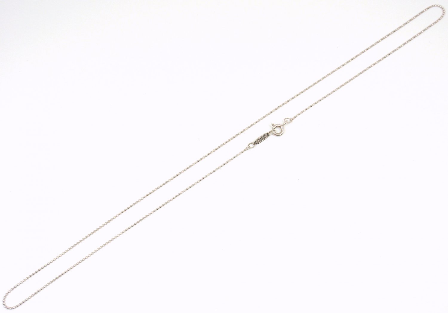 Tiffany & Co 18K White Gold Beaded Chain Necklace 18"