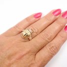 Rare Vintage 1993 Tiffany & Co Sterling Silver 18K Gold Scarab Beetle Ring Size 5.5