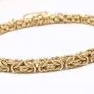 RARE Vintage Tiffany & Co 14K Yellow Gold Byzantine Link Charm Bracelet 7-3/4"