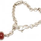 RARE Vintage Tiffany & Co Sterling Silver Carnelian Onyx Heart Bracelet ITALY