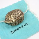 RARE Vintage Tiffany & Co Sterling Silver Vermeil Walnut Trinket Pill Box ITALY