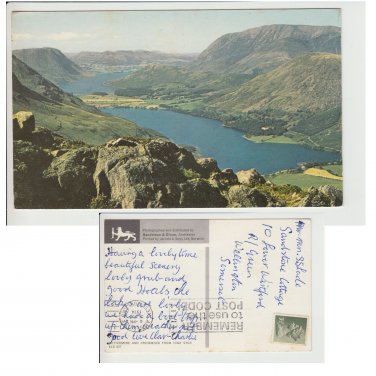 Cumbria Postcard Buttermere and Crummock from High Stile. Mauritron #118