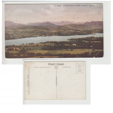 Cumbria Postcard Windermere from Orrest Head. Mauritron #129