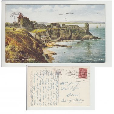 Highlands  Postcard The Castle, St. Andrews. Mauritron #143