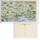 Hampshire   Postcard Map Hampshire Dorset Somerset. Mauritron #155