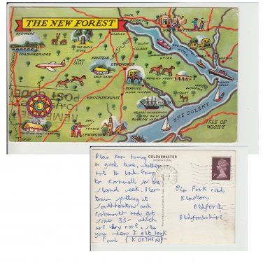 Hampshire   Postcard The New Forest Map. Mauritron #161